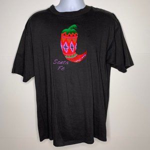 Vintage H.L. Miller Gold Santa Fe Embroidered T Shirt Made in USA Men's Size XL